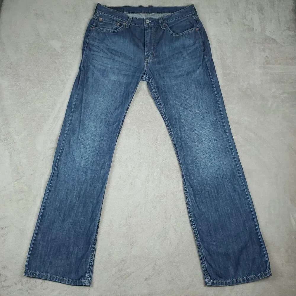 Levis 527 Jeans Mens 32x32 Blue Medium Wash Slim Bootcut Low Rise Zip Fly